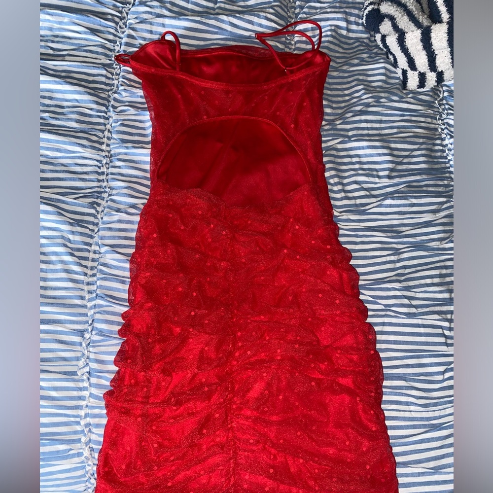 Lucy in the sky red polka dot dress